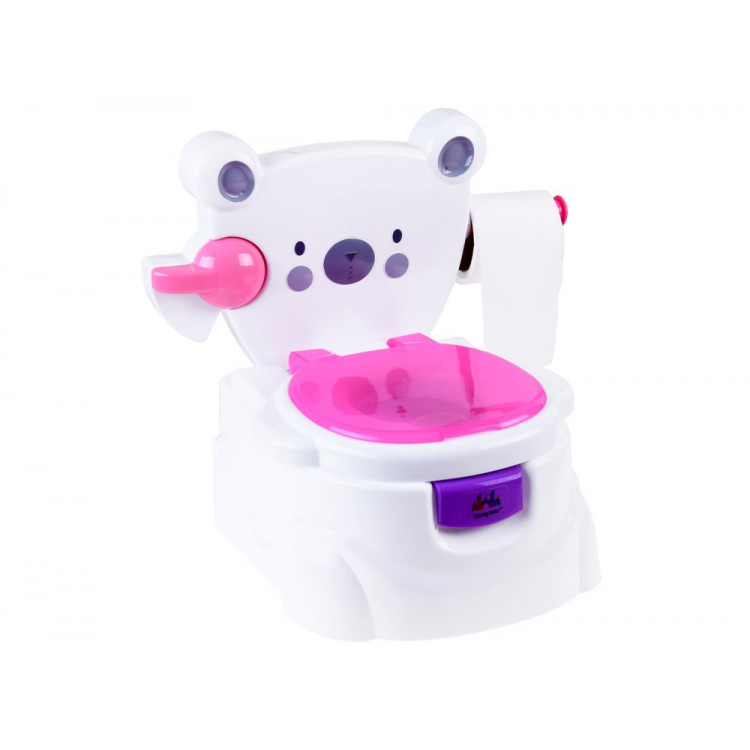 Interaktívny nočník v tvare záchodíka ružovo-biely